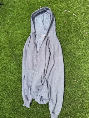 Hanes Men's Gray Full-Zip Hoodie Sweatshirt